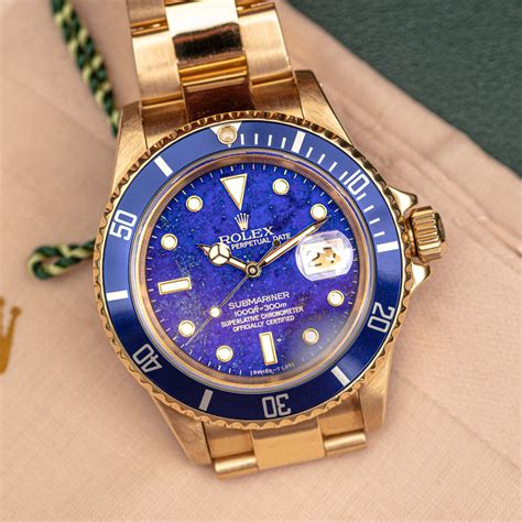 lapis lazuli rolex|18k gold rolex submariner.